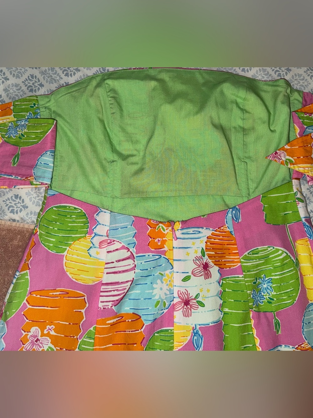 Vintage Lilly Pulitzer strapless dress size 4 Chinese Lantern Pattern - Picture 3 of 14